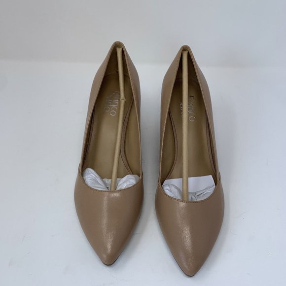 Franco Sarto Frankie Wedge Pumps Women's 9M Cool Taupe Leather Pointed Toe S0506 - Picture 3 of 9